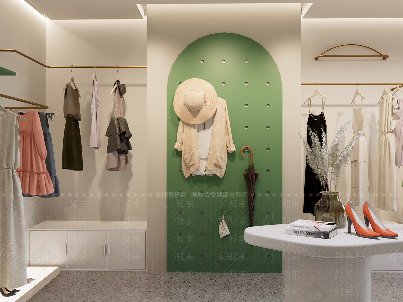 现代服装箱包店SU模型下载【ID:1141476391】