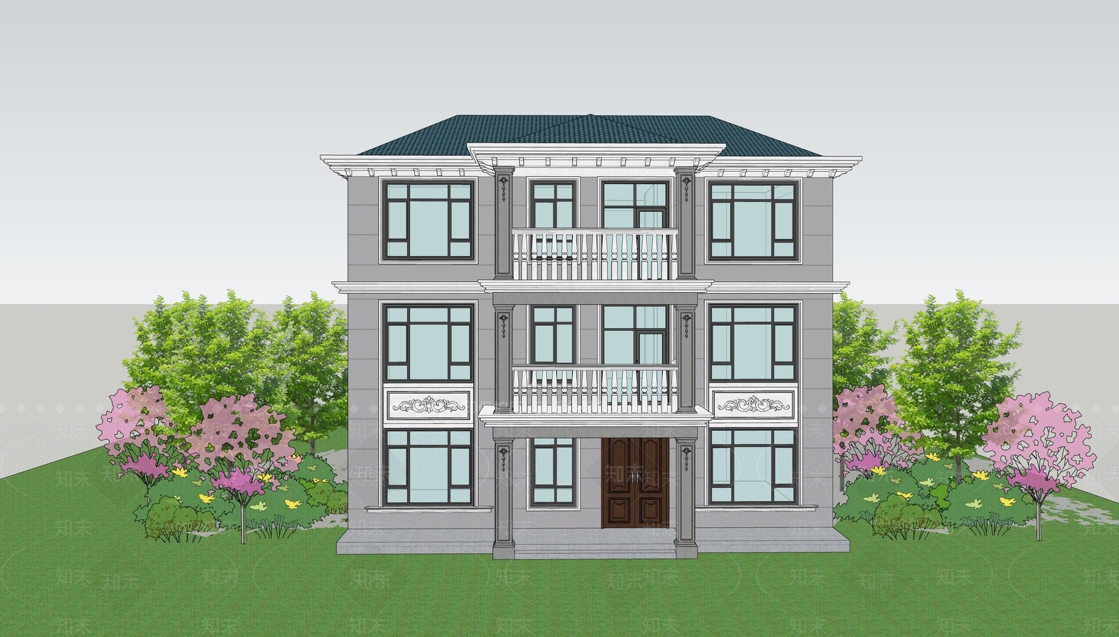 欧式农村自建房SU模型下载【ID:1141482787】