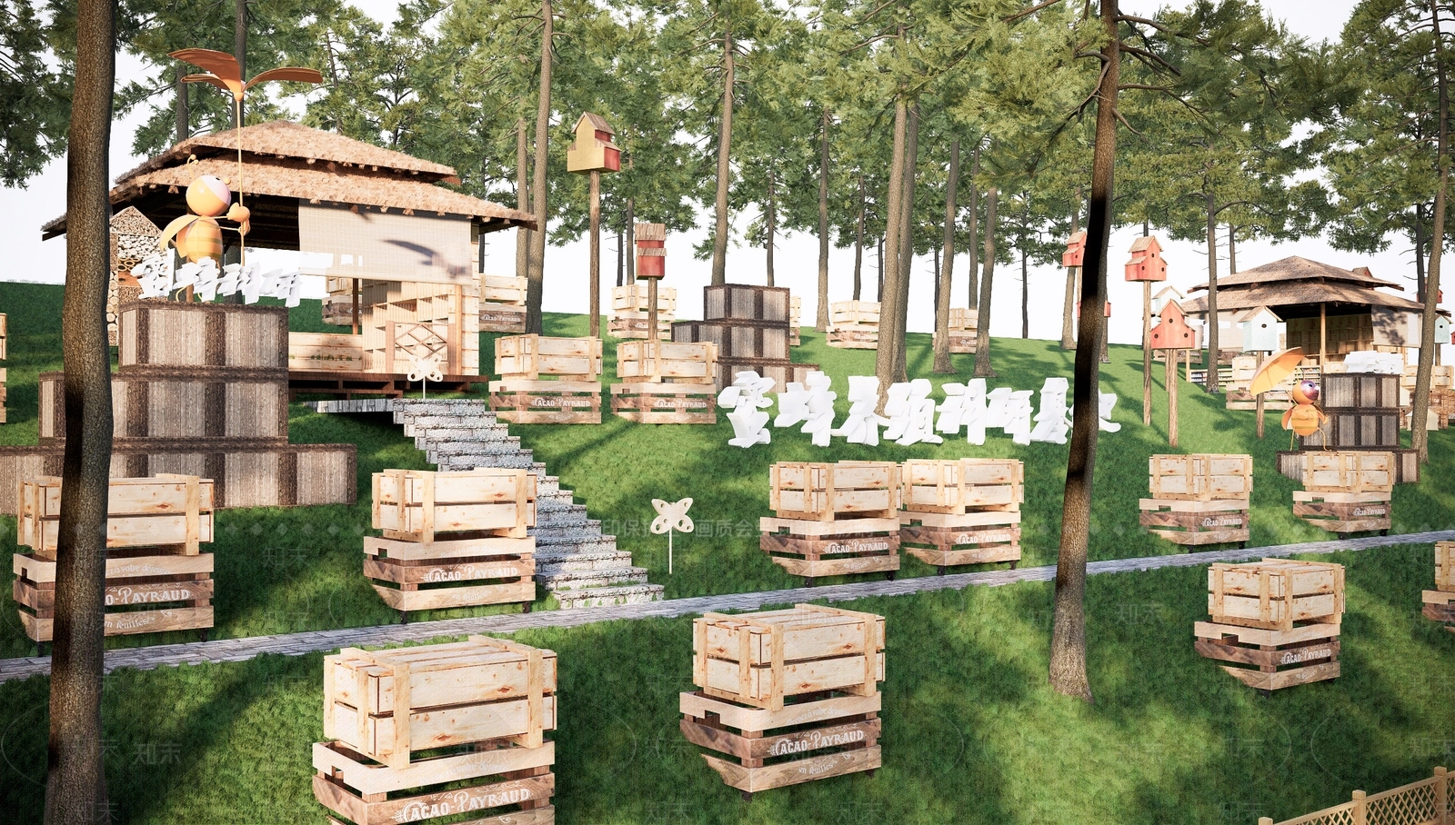 现代乡村蜜蜂科研基地SU模型下载【ID:1141483250】