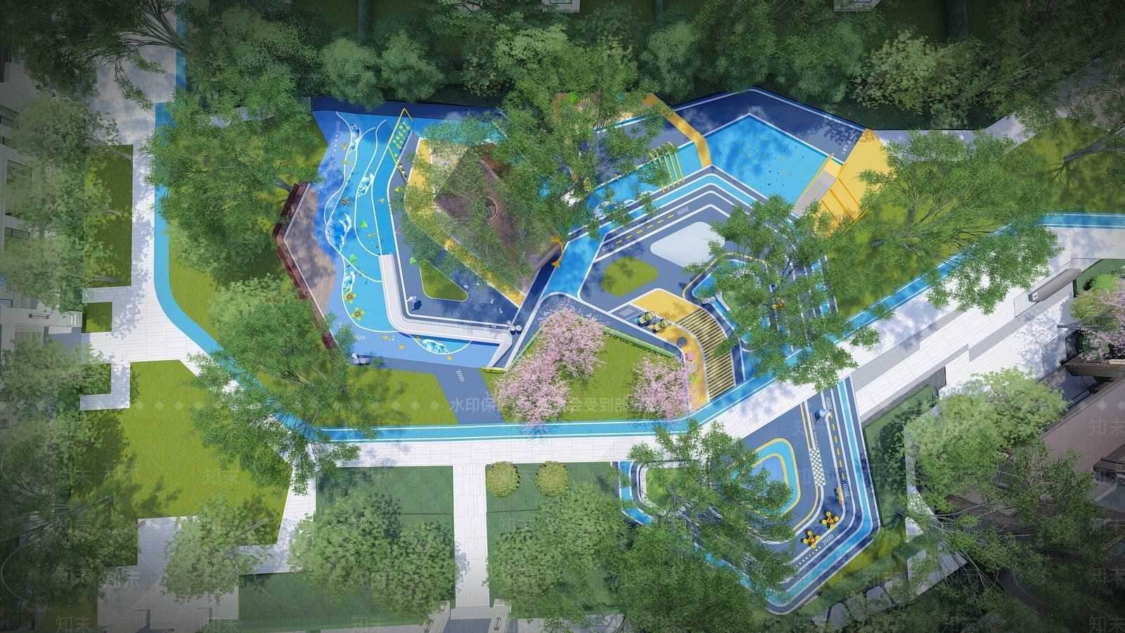 现代儿童游乐区SU模型下载【ID:1141486133】
