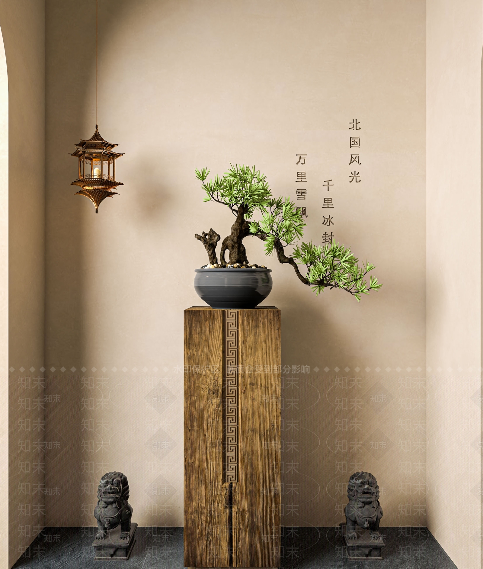 新中式盆景3D模型下载【ID:1141493932】