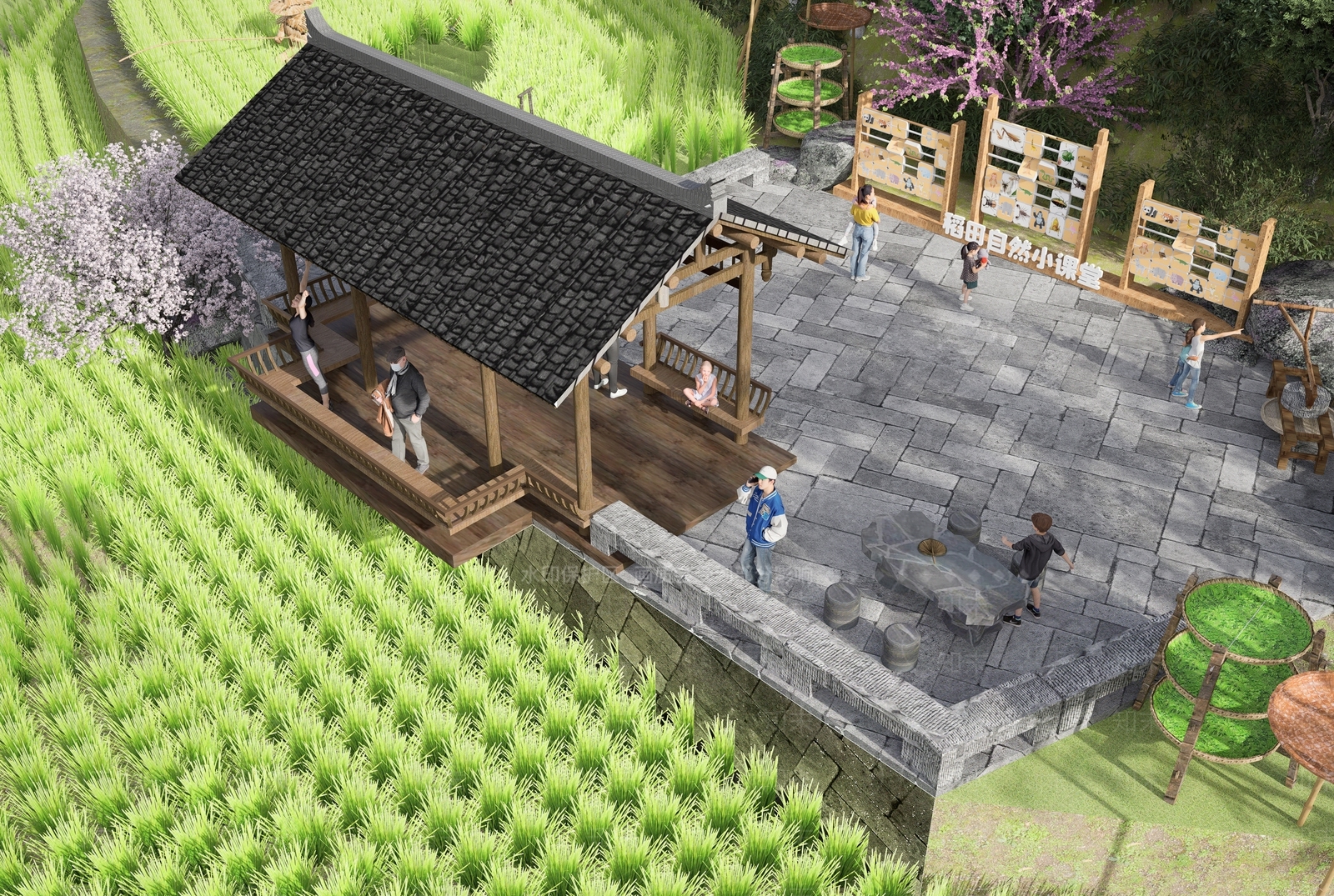 新中式乡村公园SU模型下载【ID:1141502481】