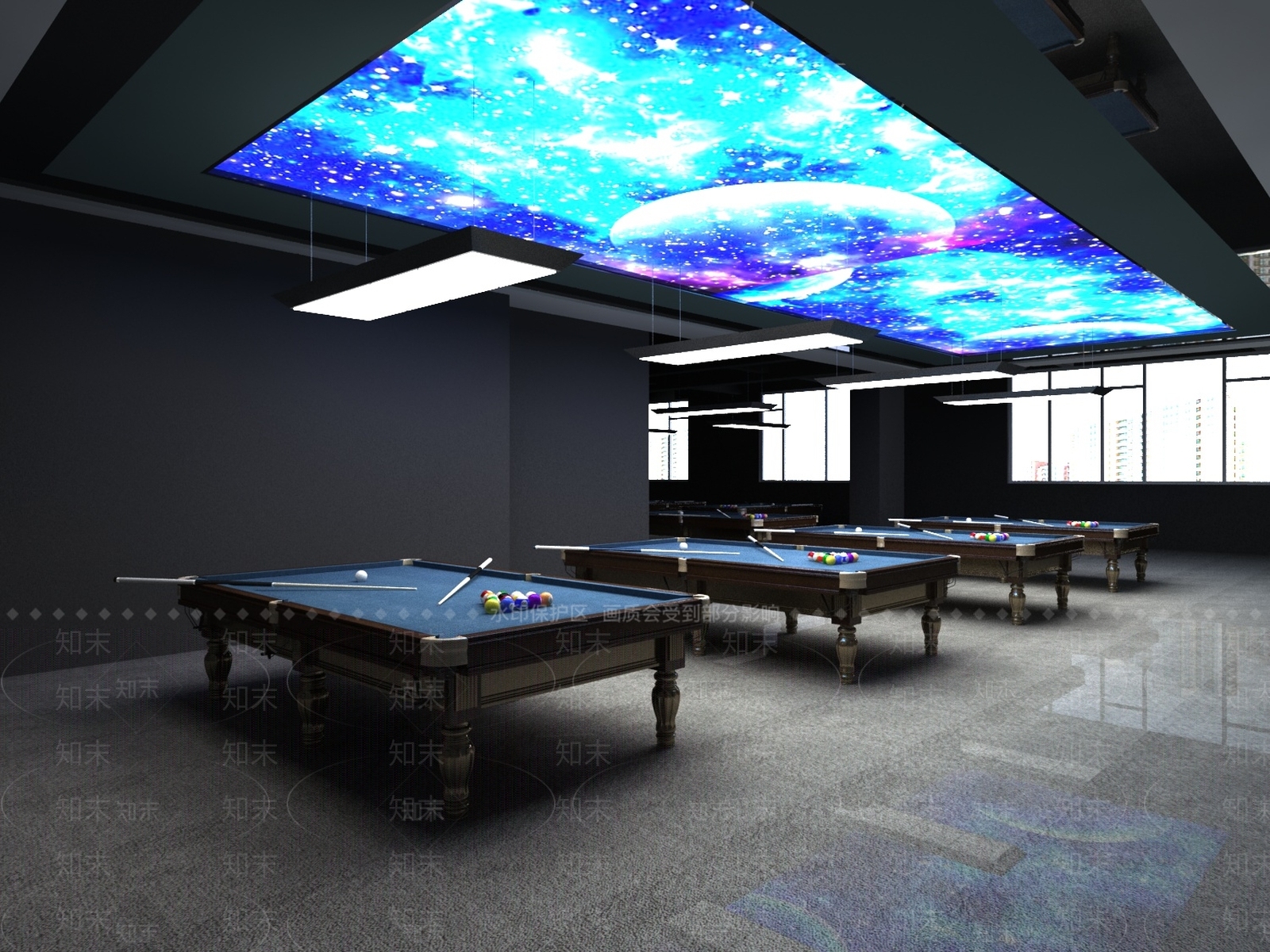 现代台球室3D模型下载【ID:1141501225】