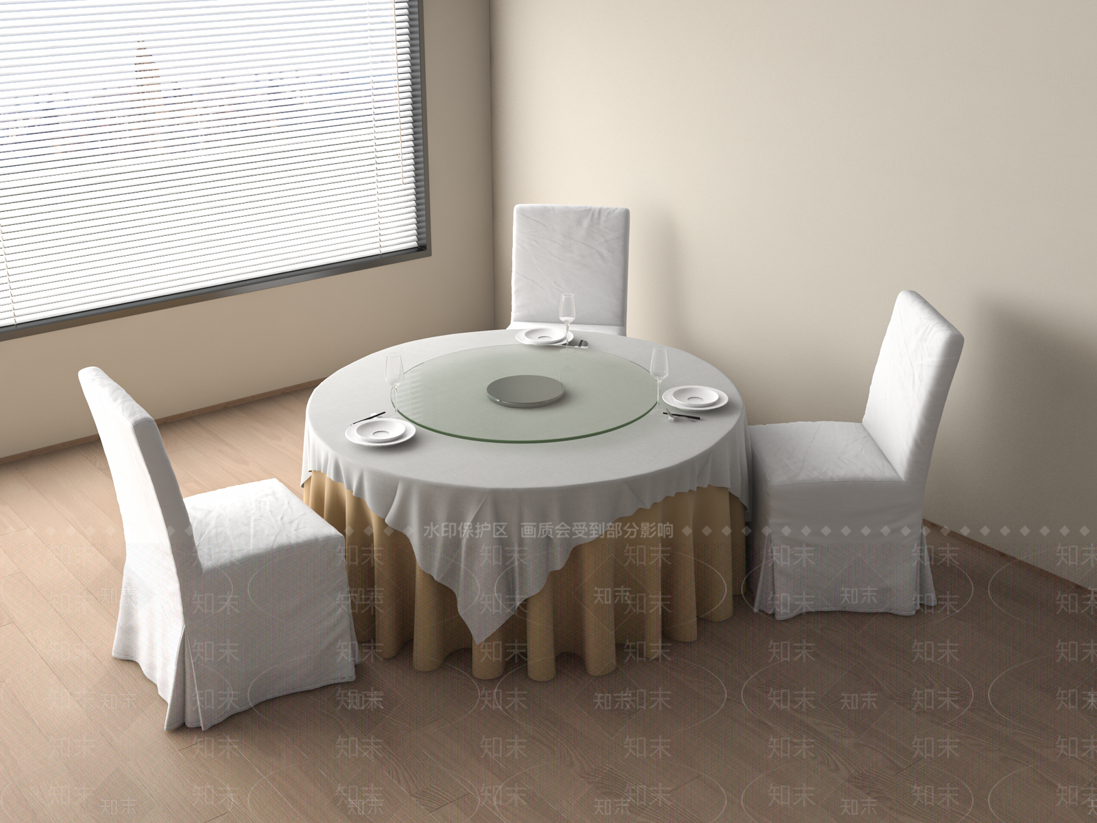 现代户外宴会厅餐桌椅3D模型下载【ID:1141504419】