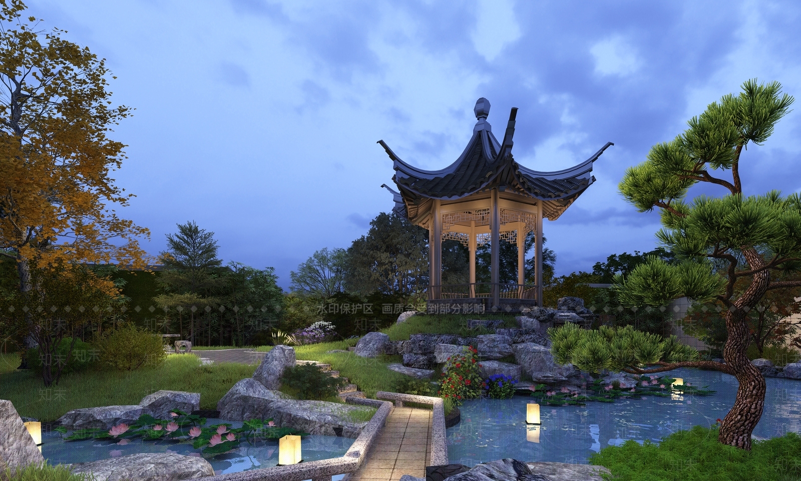 中式亭子3D模型下载【ID:1141505202】