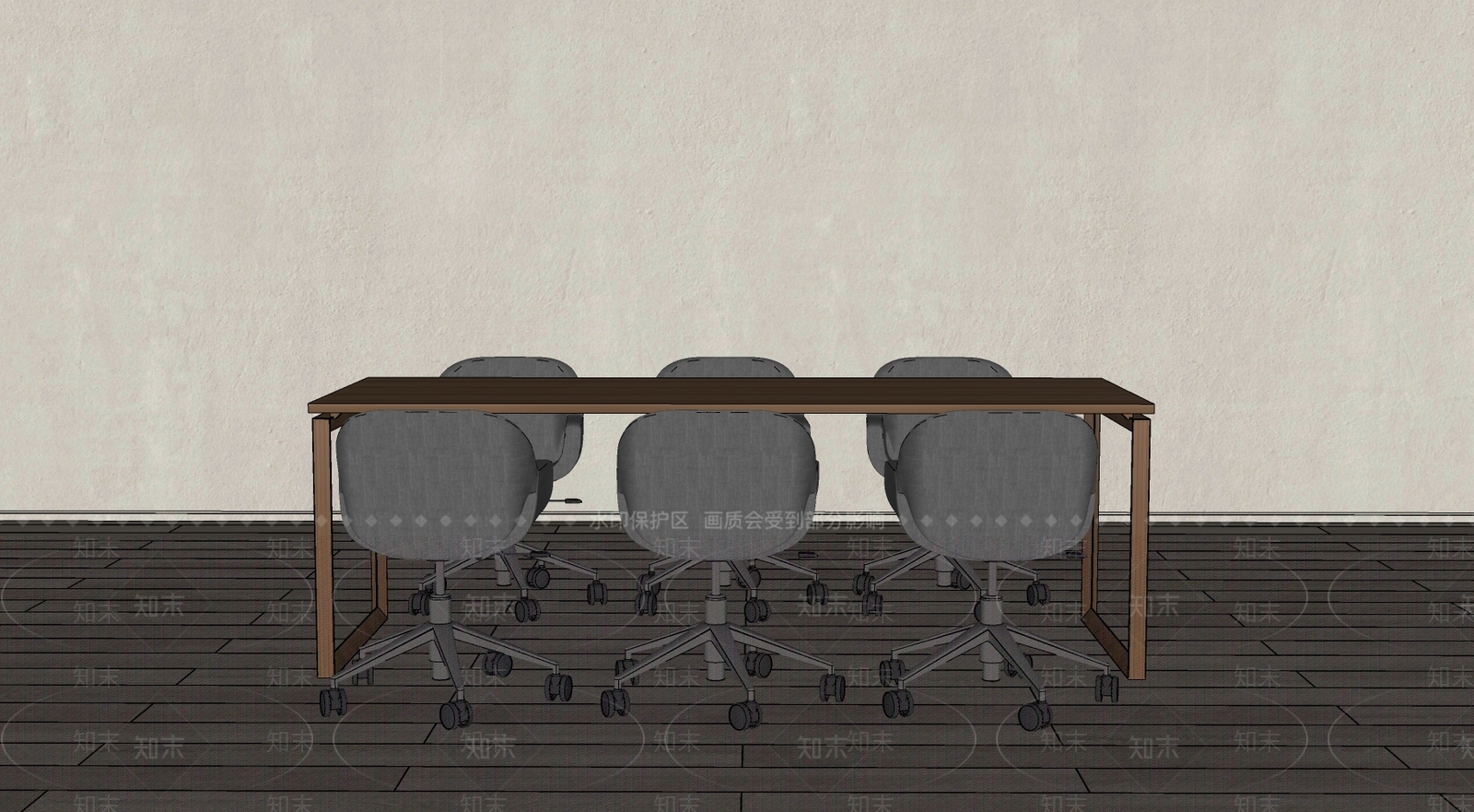 现代会议桌椅组合SU模型下载【ID:1141505397】