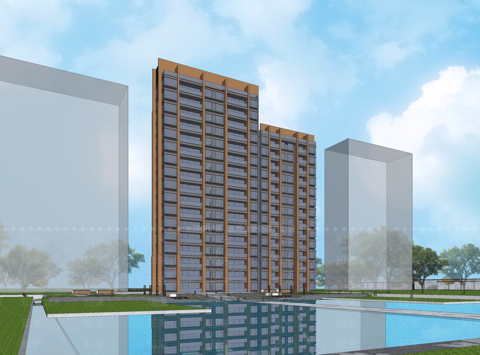 现代高层住宅SU模型下载【ID:1141505371】