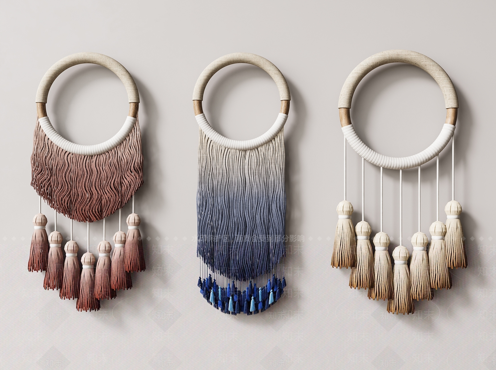 侘寂风流苏墙饰挂饰3D模型下载【ID:1141507158】