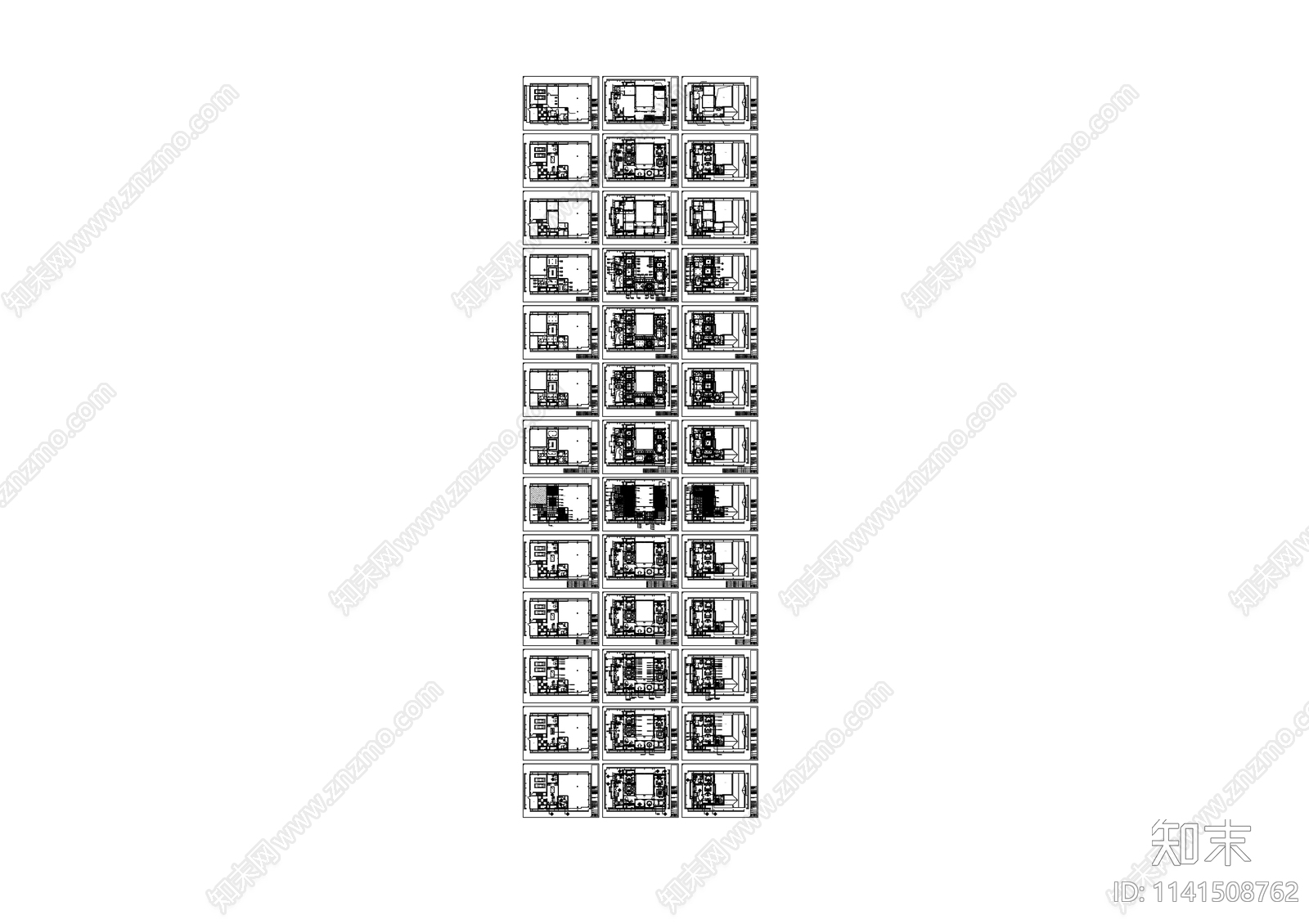 欧式别墅室内装修cad施工图下载【ID:1141508762】