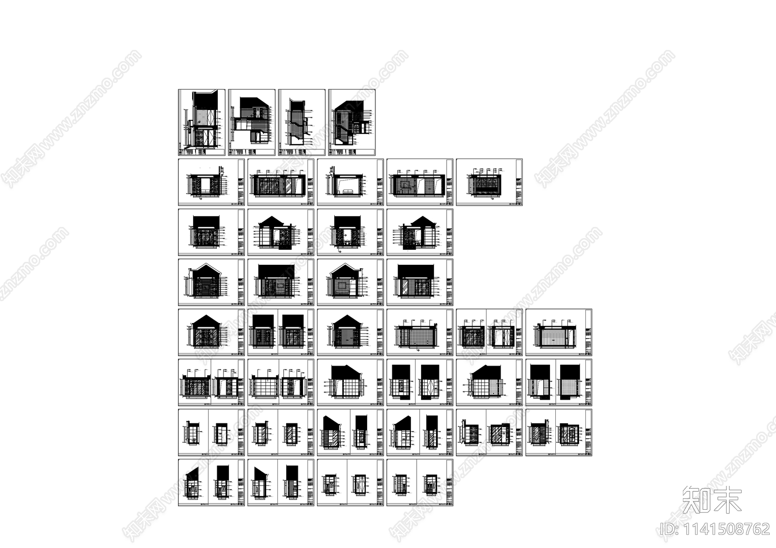 欧式别墅室内装修cad施工图下载【ID:1141508762】