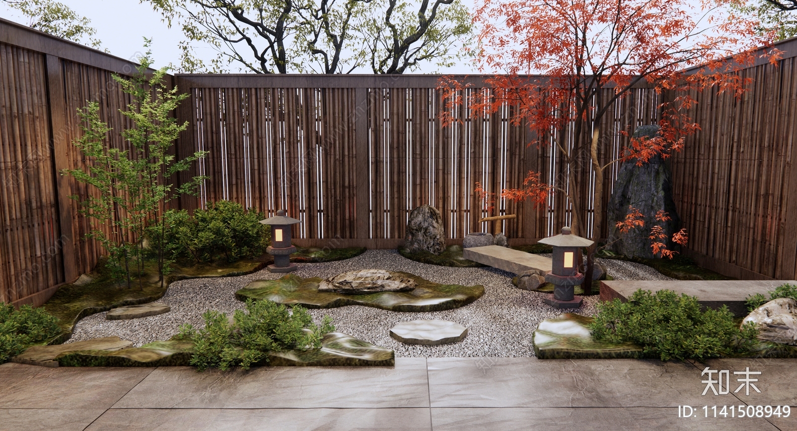 日式庭院景观3D模型下载【ID:1141508949】_知末3d模型网