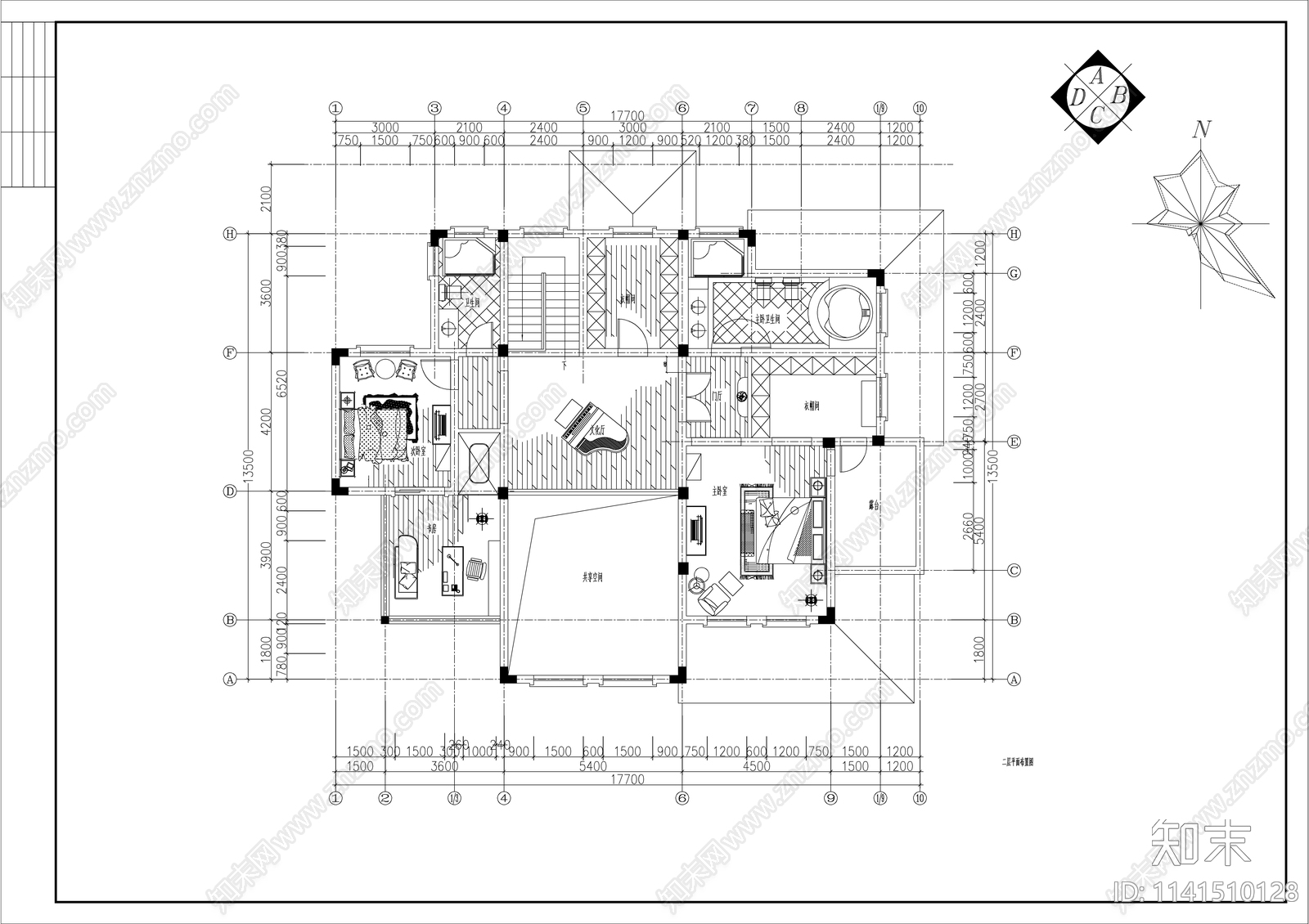 欧式风别墅室内装修cad施工图下载【ID:1141510128】