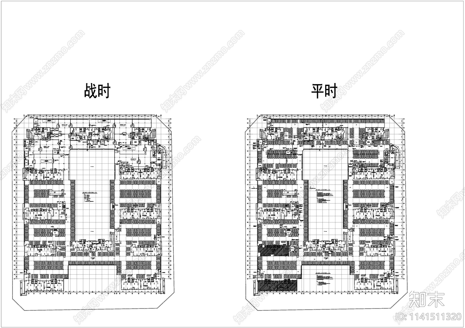 地下车库建筑平面图施工图下载【ID:1141511320】