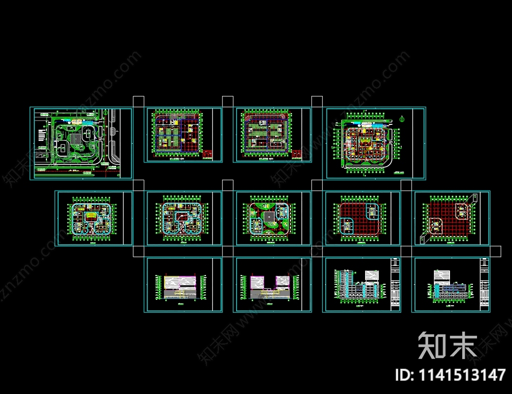 商业综合体建筑cad施工图下载【ID:1141513147】