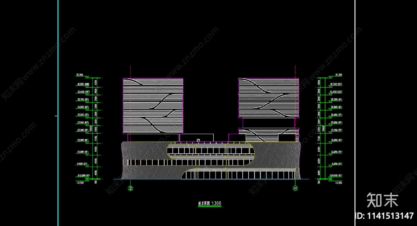 商业综合体建筑cad施工图下载【ID:1141513147】