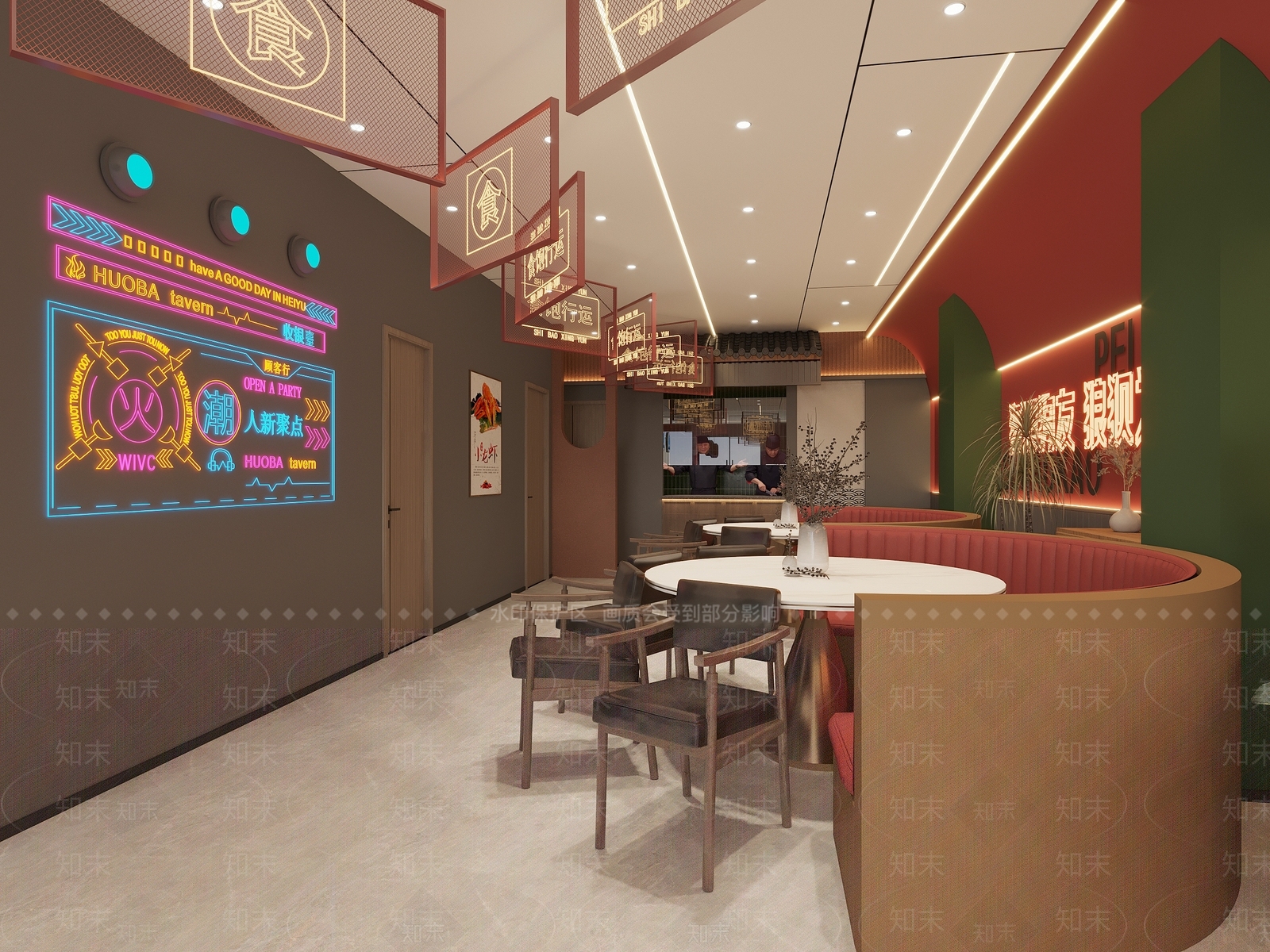 现代龙虾火锅店3D模型下载【ID:1141514264】