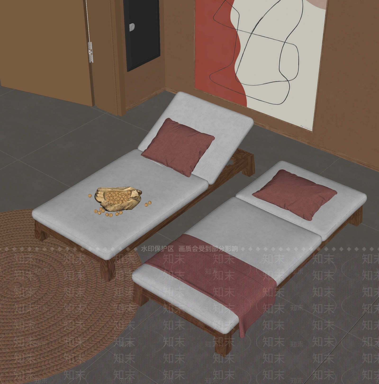 现代室内躺椅SU模型下载【ID:1141518224】