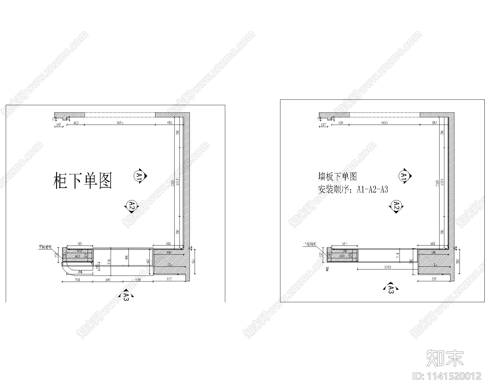 护墙板详图cad施工图下载【ID:1141520012】