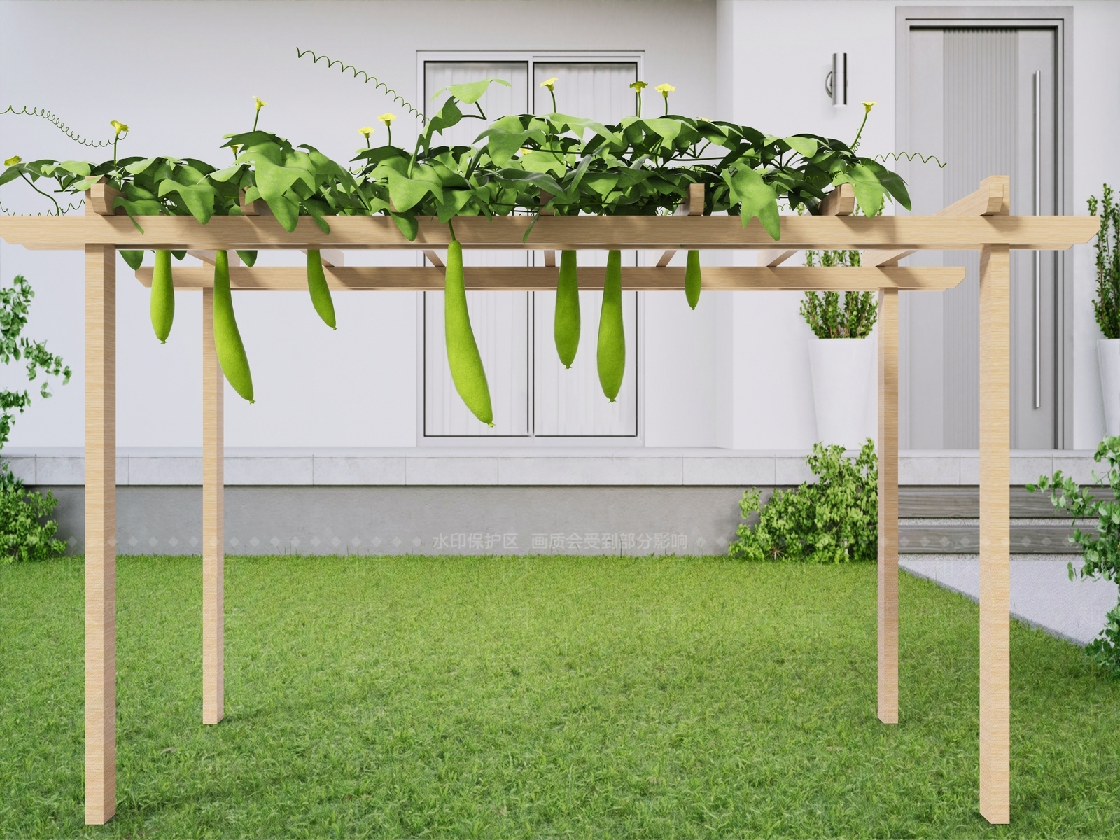 丝瓜植物廊架SU模型下载【ID:1141520720】