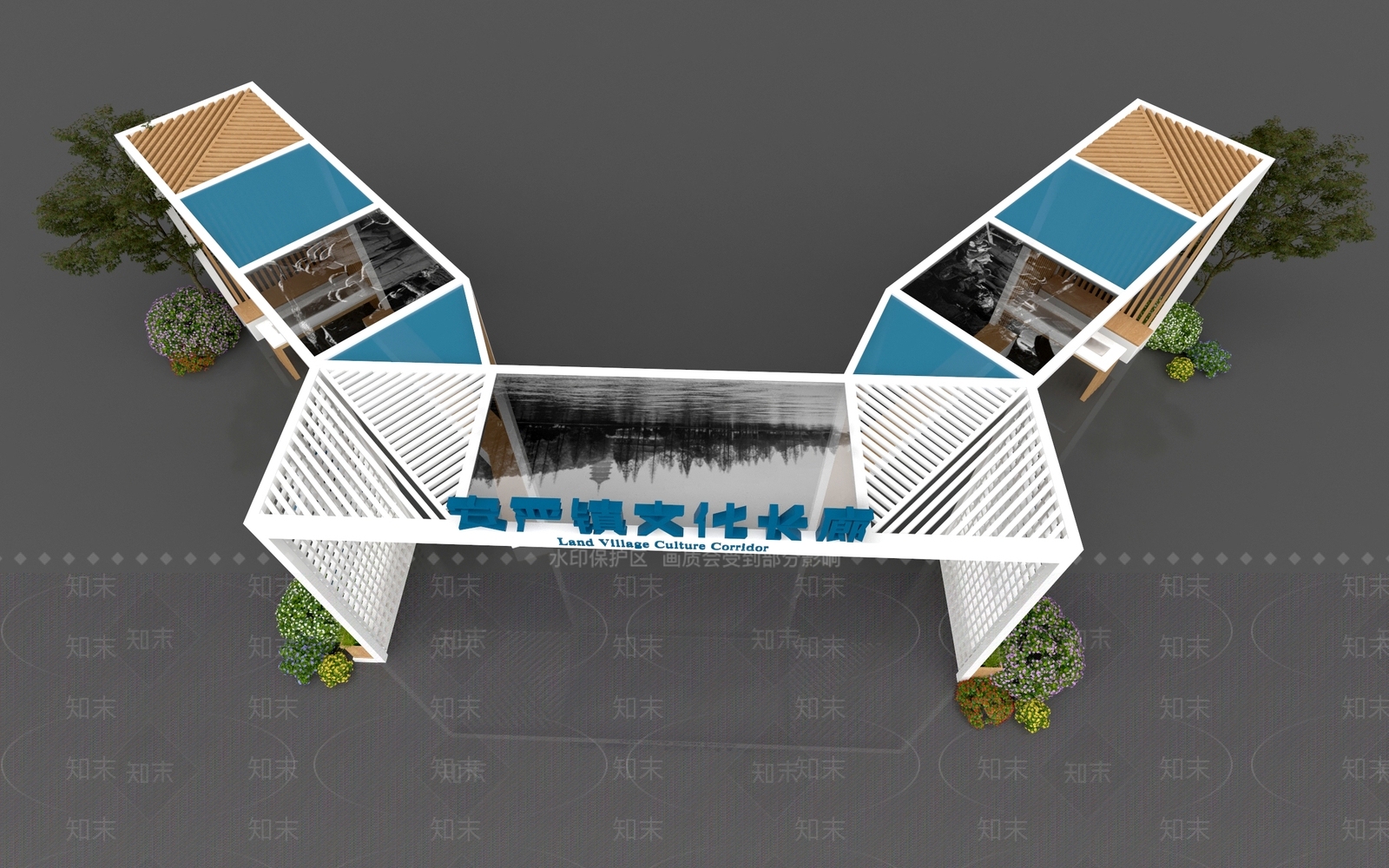 现代校园文化长廊3D模型下载【ID:1141548292】
