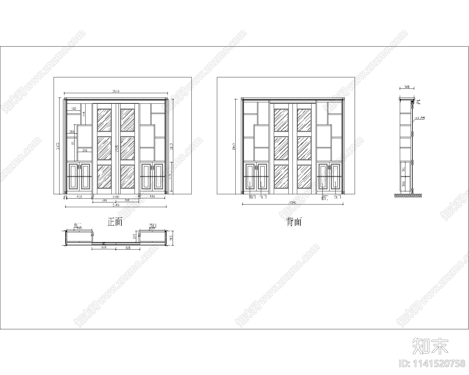 中式隔断cad施工图下载【ID:1141520758】