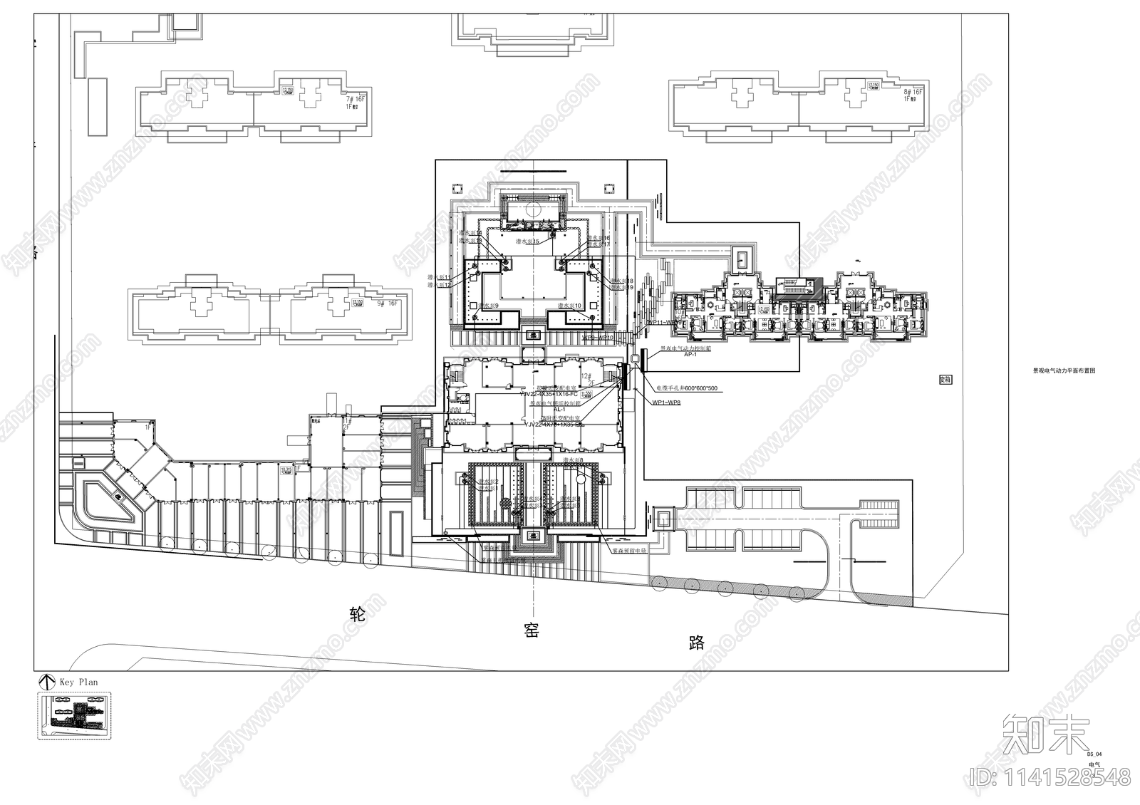 新中式示范区景观给排水电气cad施工图下载【ID:1141528548】