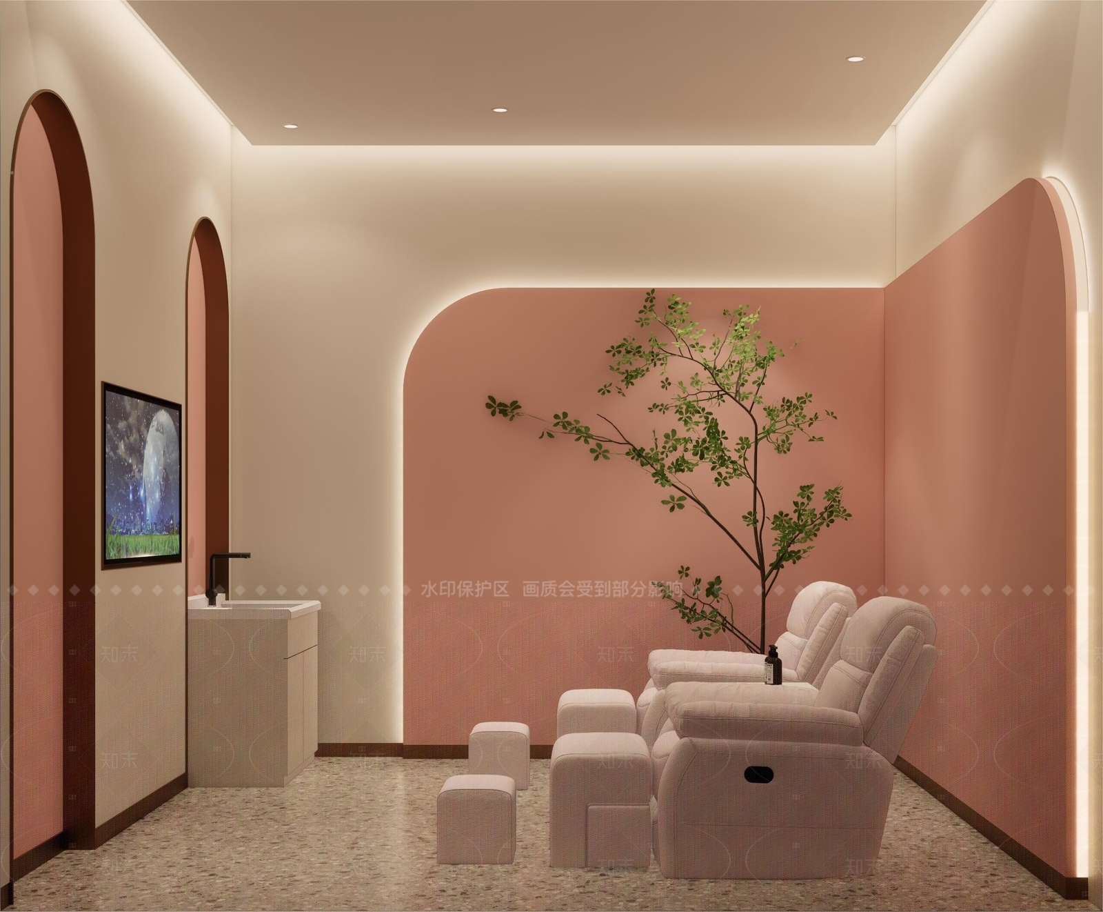 现代美甲店SU模型下载【ID:1215967314】
