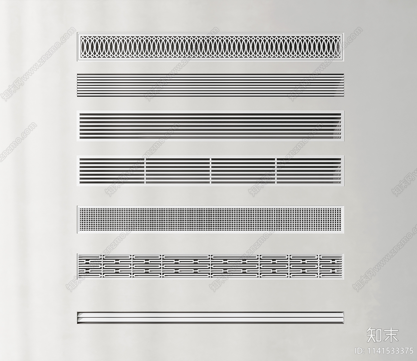 空调风口组合3D模型下载【ID:1141533375】