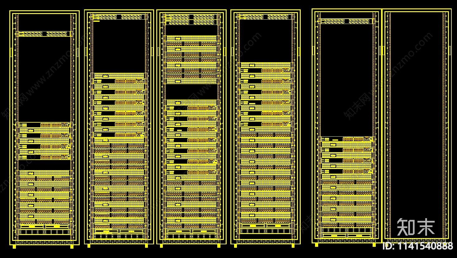 机房机柜cad施工图下载【ID:1141540888】