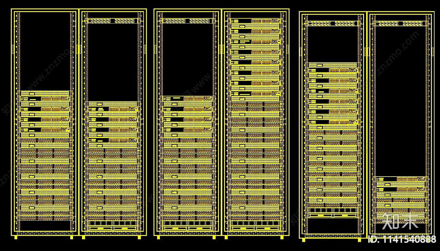 机房机柜cad施工图下载【ID:1141540888】