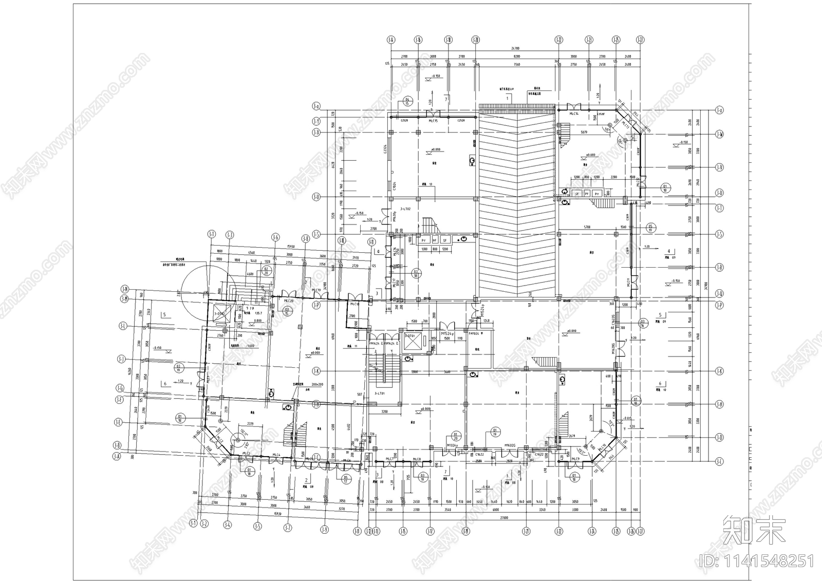 古建筑商业街cad施工图下载【ID:1141548251】