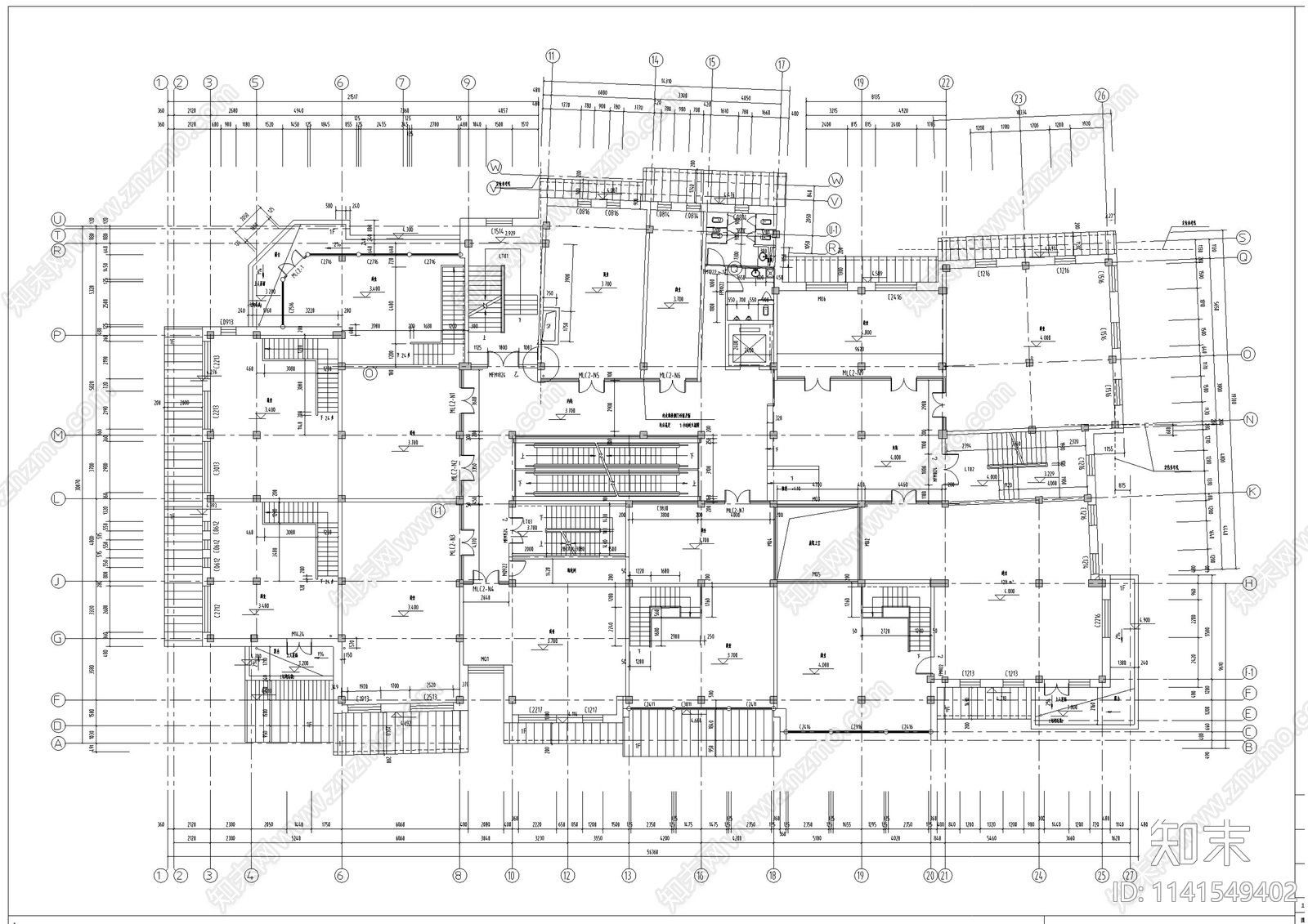 商业街古建筑cad施工图下载【ID:1141549402】