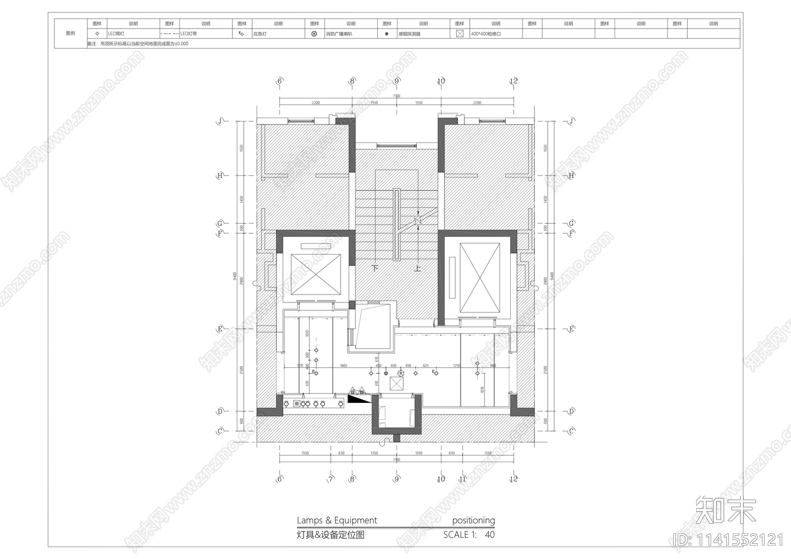 住宅公区室内装修cad施工图下载【ID:1141552121】