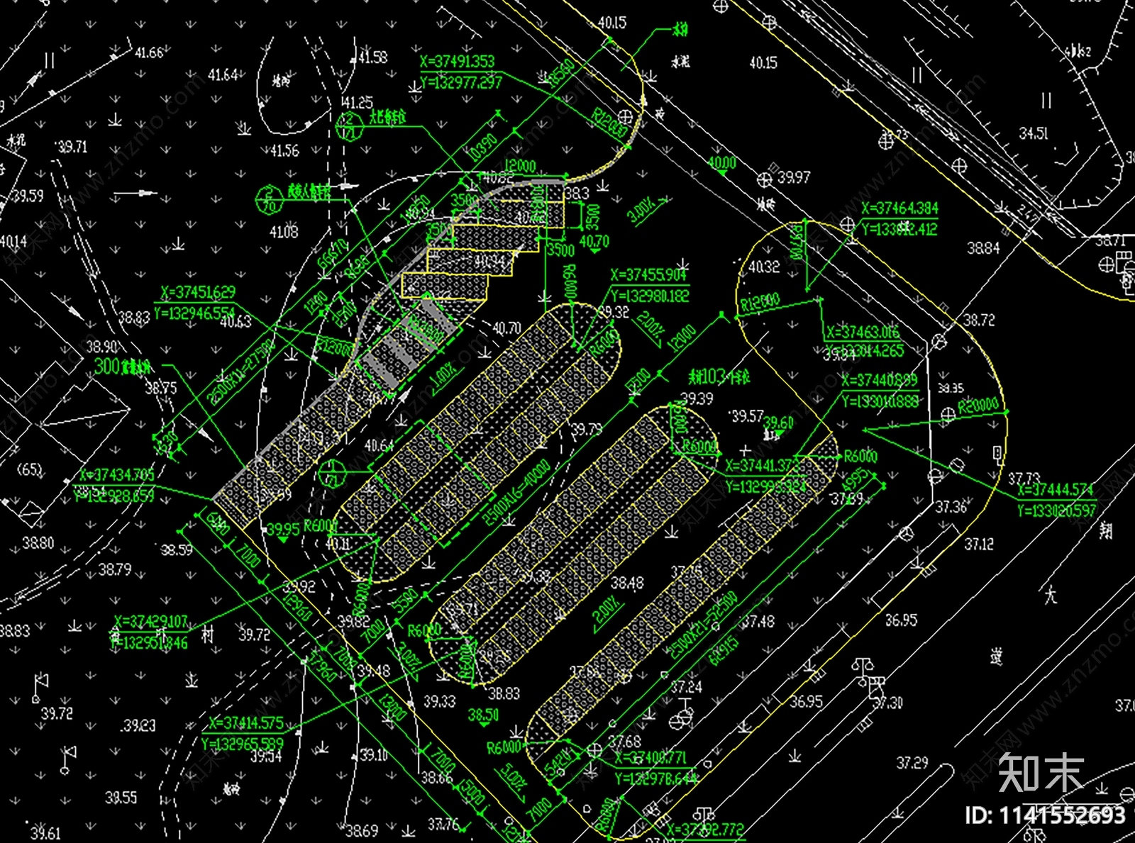 户外停车场cad施工图下载【ID:1141552693】