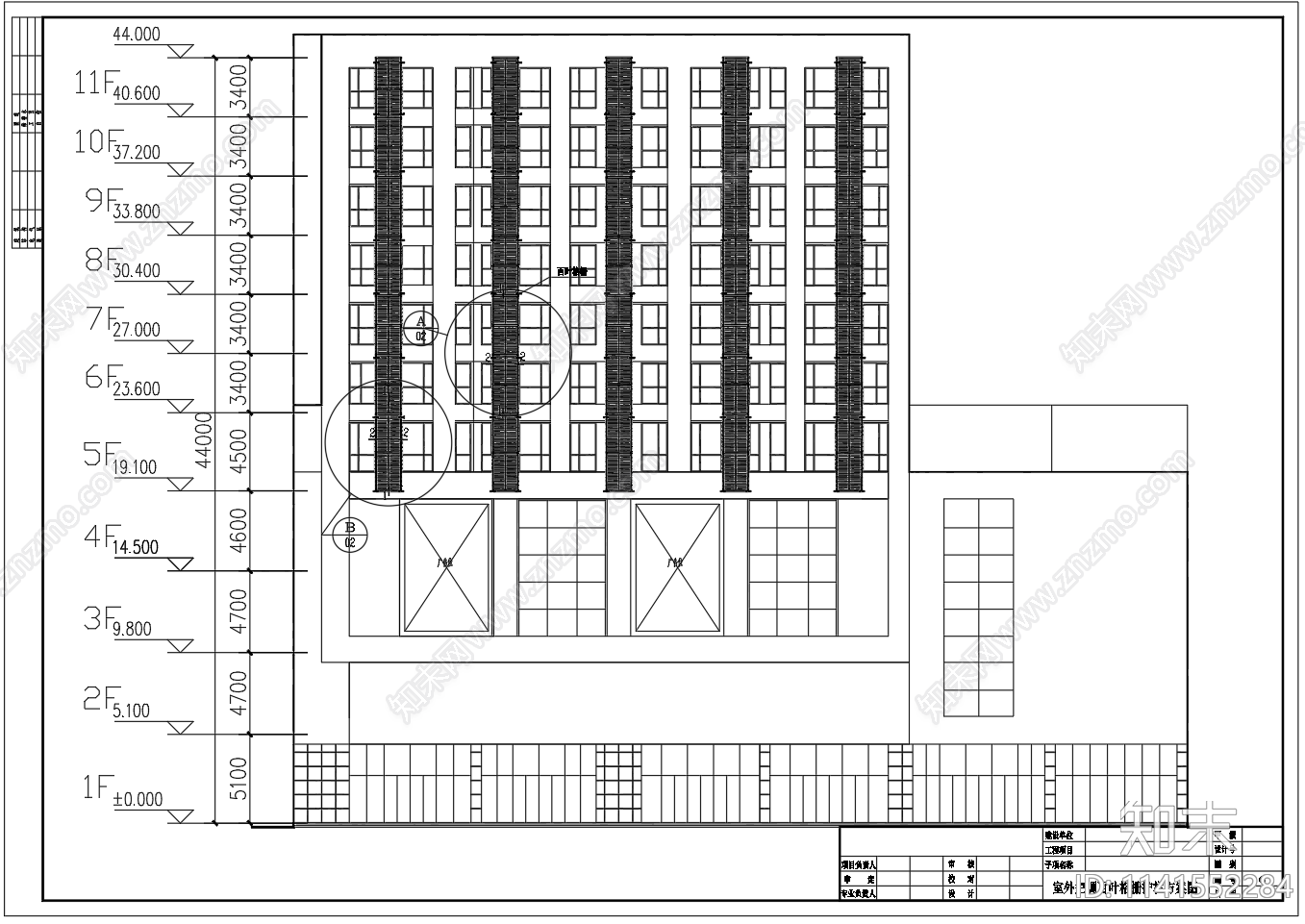 室外空调百叶格栅护栏cad施工图下载【ID:1141552284】