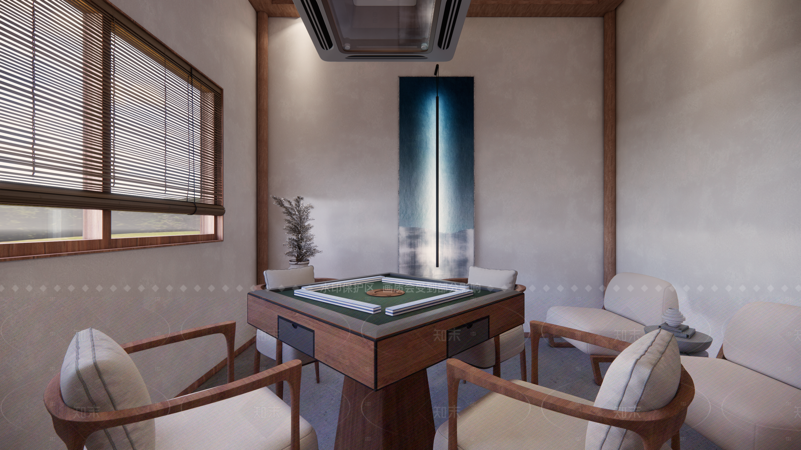 侘寂棋牌室SU模型下载【ID:1142967462】