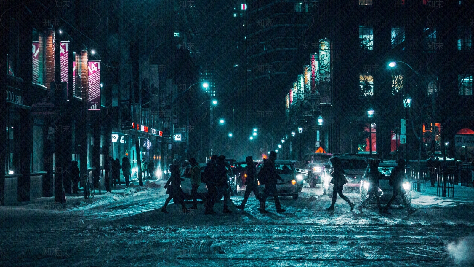 夜晚的街边贴图下载【ID:1141565744】