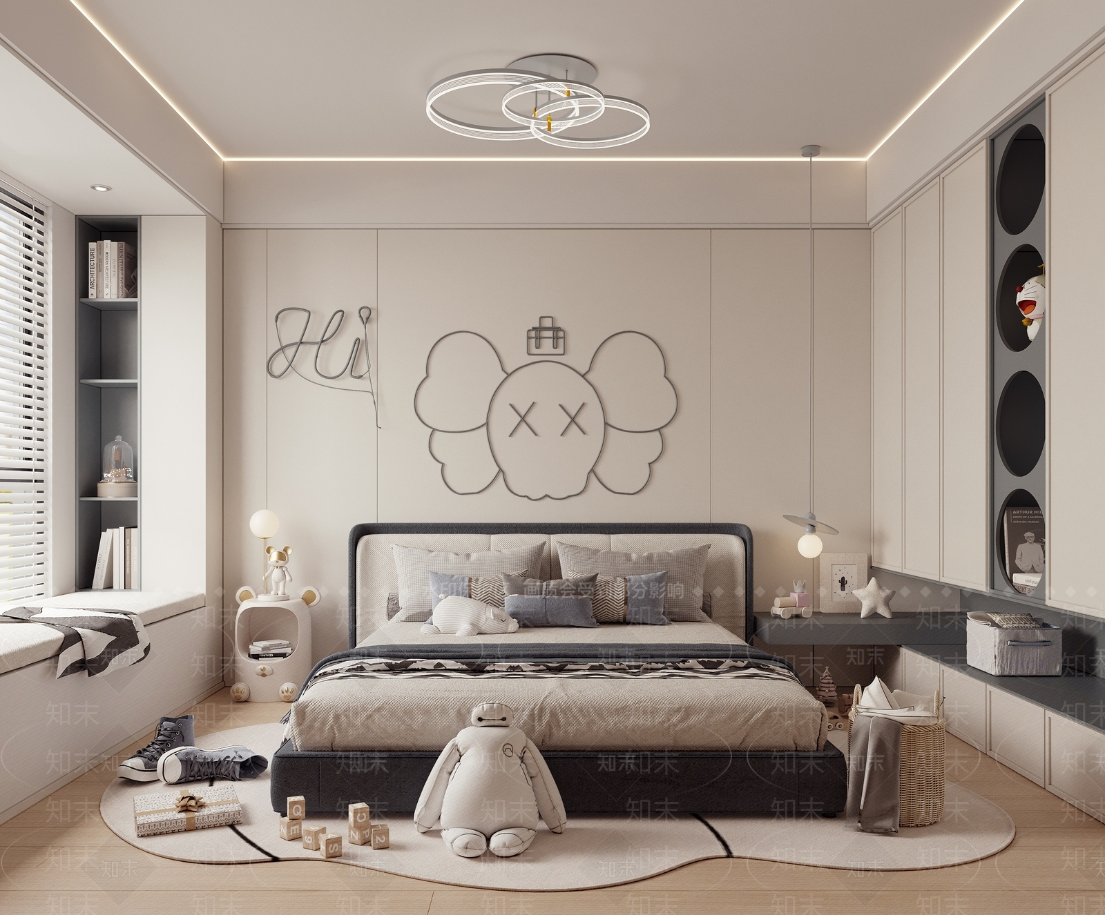 现代儿童卧室SU模型下载【ID:1141566033】