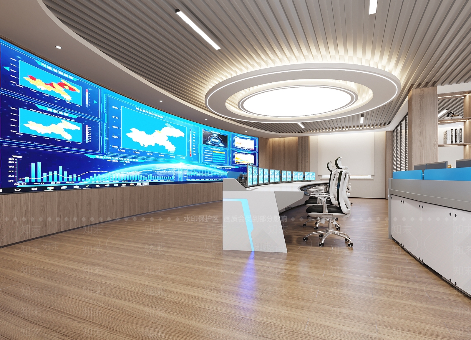 现代电网控制中心3D模型下载【ID:1141567988】