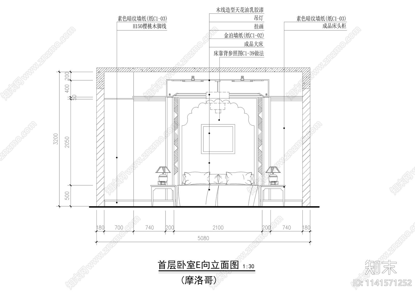 摩洛哥式二层别墅室内装修施工图下载【ID:1141571252】