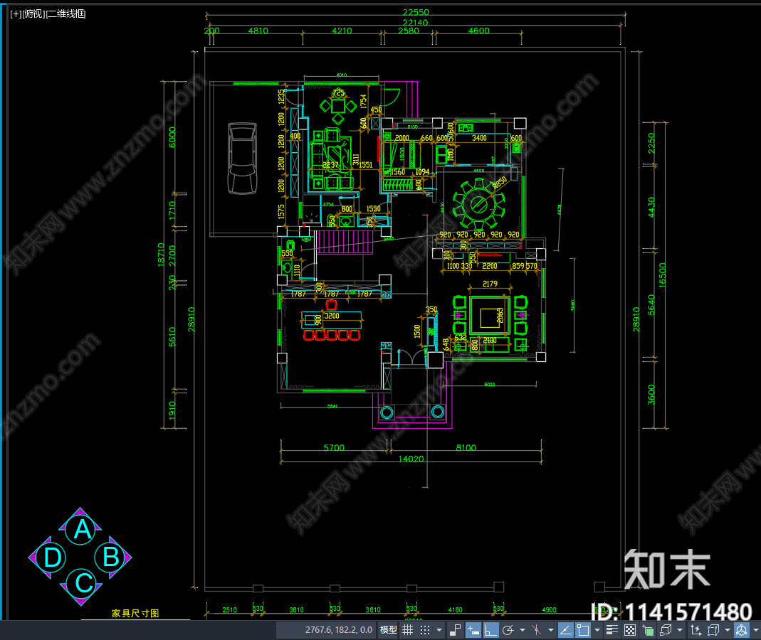 景城别墅室内装修cad施工图下载【ID:1141571480】