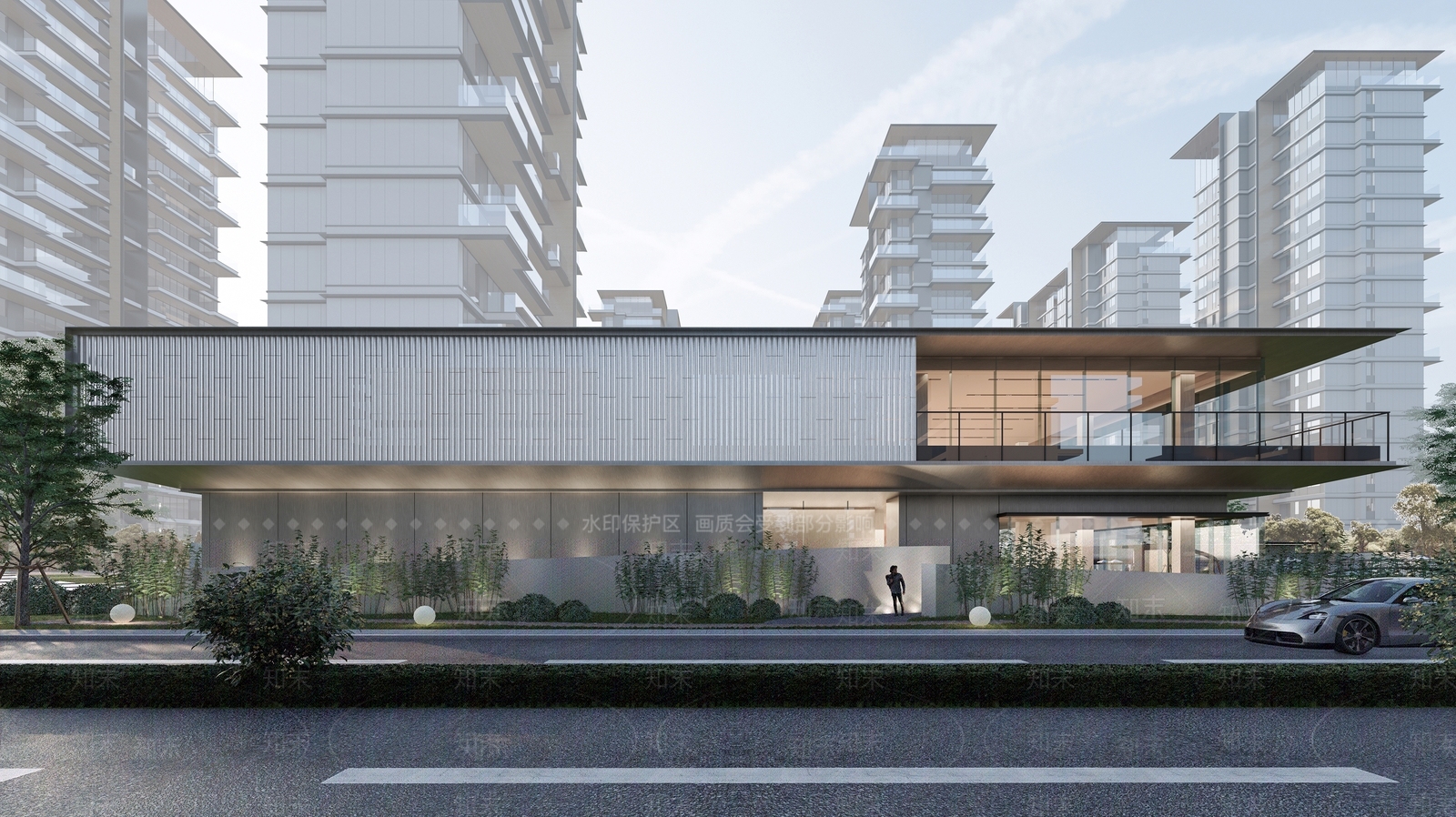 售楼处建筑SU模型精品下载_SketchUp模型_知末网