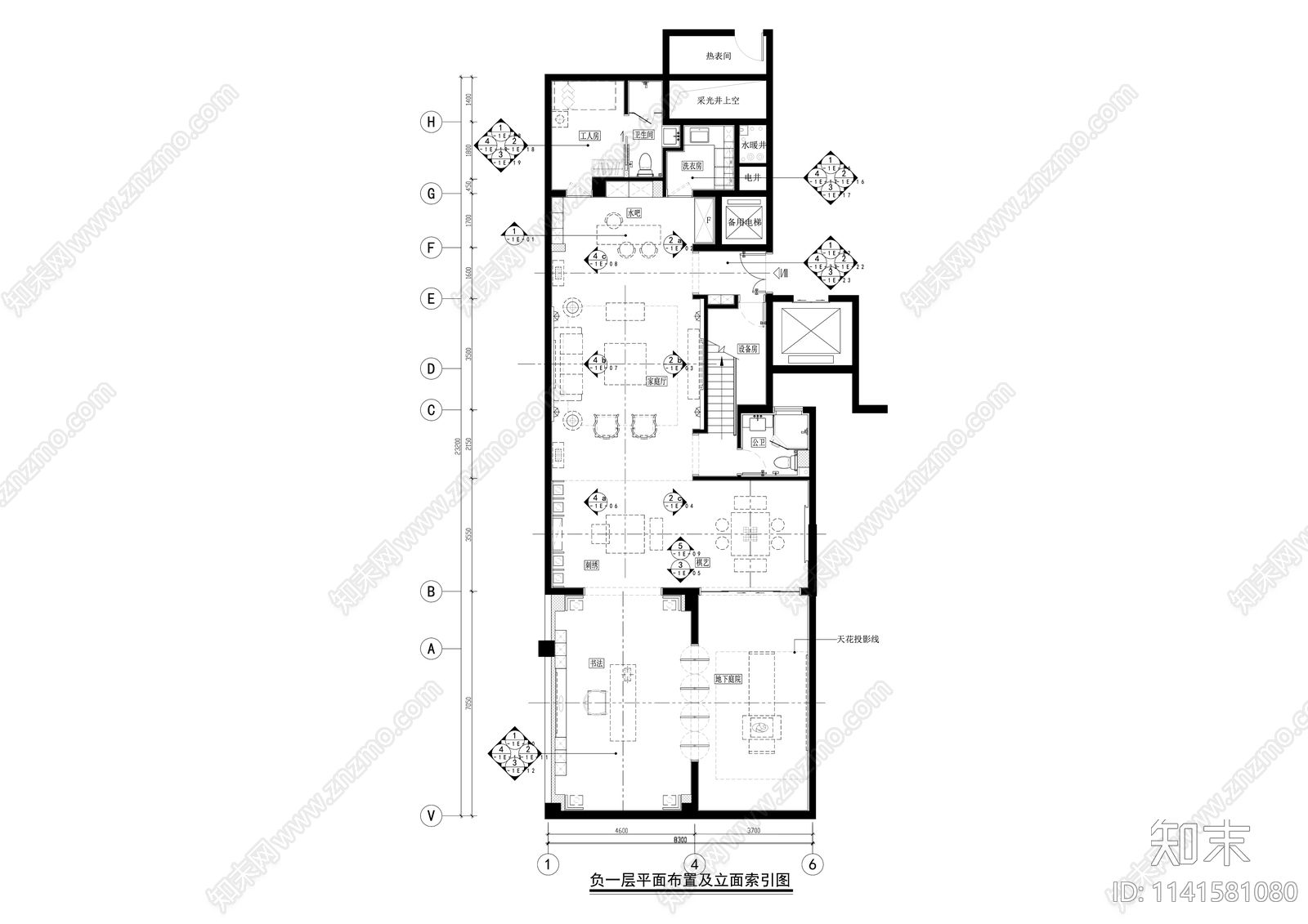 中式二层别墅室内装修cad施工图下载【ID:1141581080】
