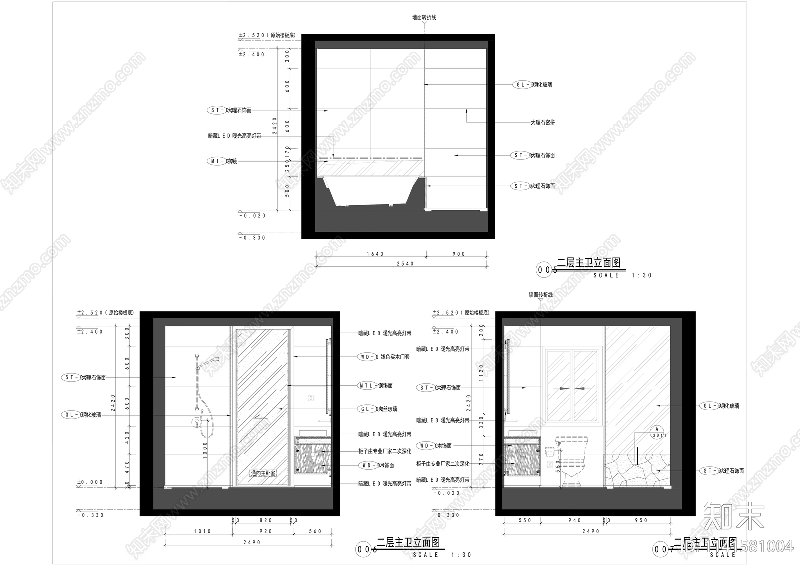 中式两层别墅室内装修cad施工图下载【ID:1141581004】