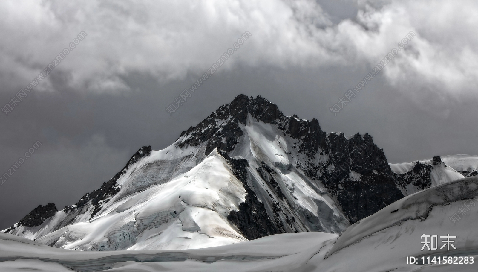 现代山峰黑白风景装饰画挂画贴图贴图下载【ID:1141582283】