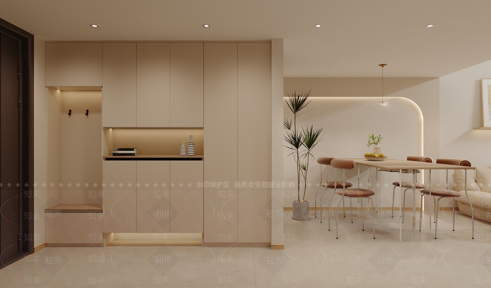现代loft客餐厅3D模型下载【ID:1141584371】