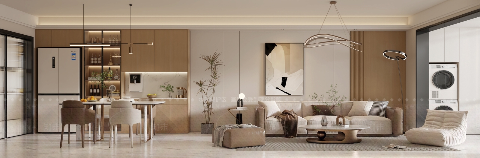 现代客餐厅3D模型下载【ID:1141594187】