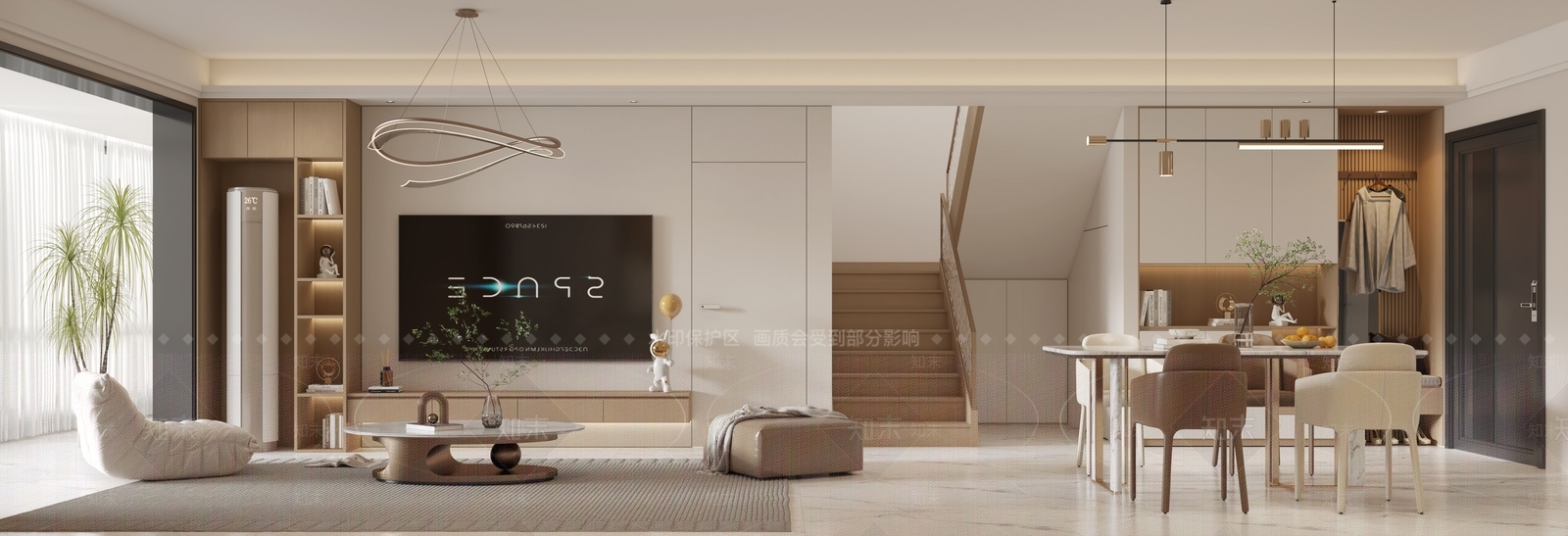 现代客餐厅3D模型下载【ID:1141594187】