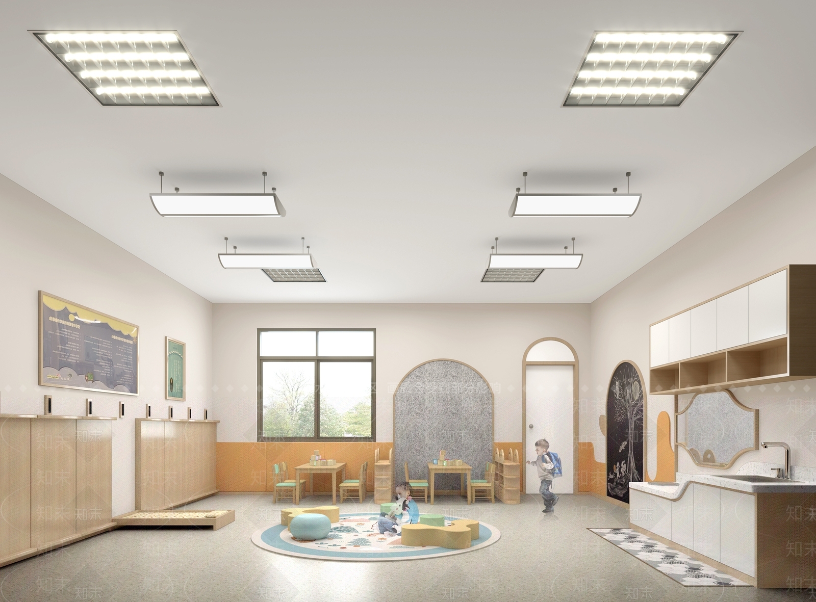 现代幼儿园教室3D模型下载【ID:1141596105】