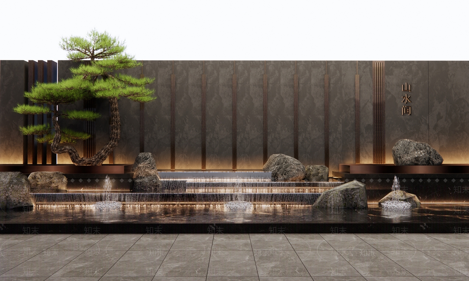 假山水景3D模型精品下载_3dmax模型_知末网